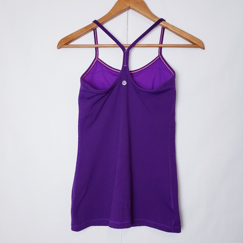 Lululemon Power Y Wee Stripe Violet Black Tank